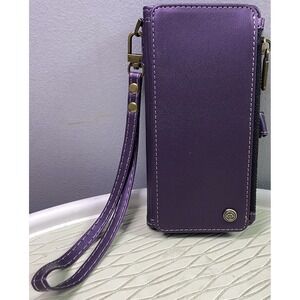 Defencase IPhone 13 6.1" Case RFID Blocking, Zipper, Credit  Card Holder Purple